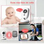 Babá Eletrônica Sem Fio Com Tela LCD de 3,2 Polegadas - Áudio em 2 Vias - Câmera Com Visão Noturna - Monitoramento de Temperatura - Imagem 2