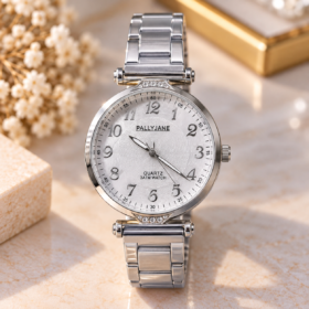 Relógio Feminino Pallyjane Prata com Pulseira Metálica – 3 ATM