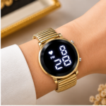 Relógio Feminino Xiaoma Digital LED Dourado – Estilo Moderno - Imagem 2
