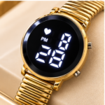 Relógio Feminino Xiaoma Digital LED Dourado – Estilo Moderno - Imagem 3